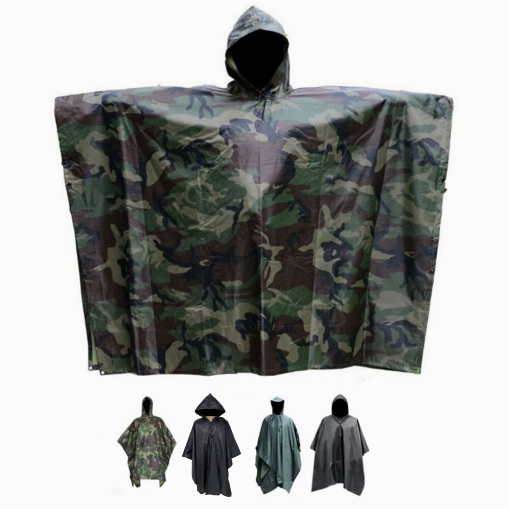 Waterproof Tactical Rain Poncho Shelter for Hunting Camping and Outdoor Use