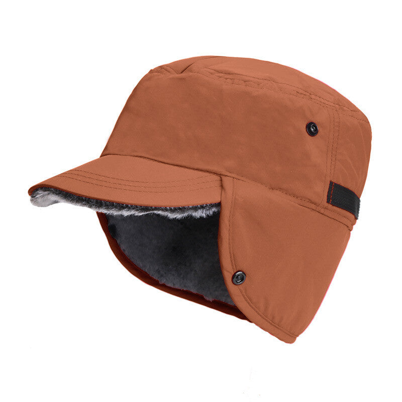 Men's Winter Windproof Ski Hat with Earflaps & Brim - Water-Resistant, Warm