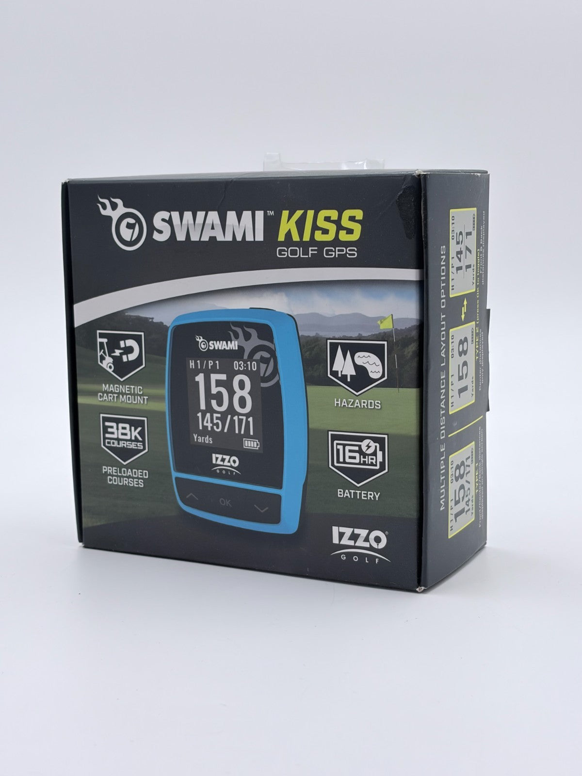 Golf GPS Handheld Device with Scorekeeping - 38,000 Courses, Blue/Black