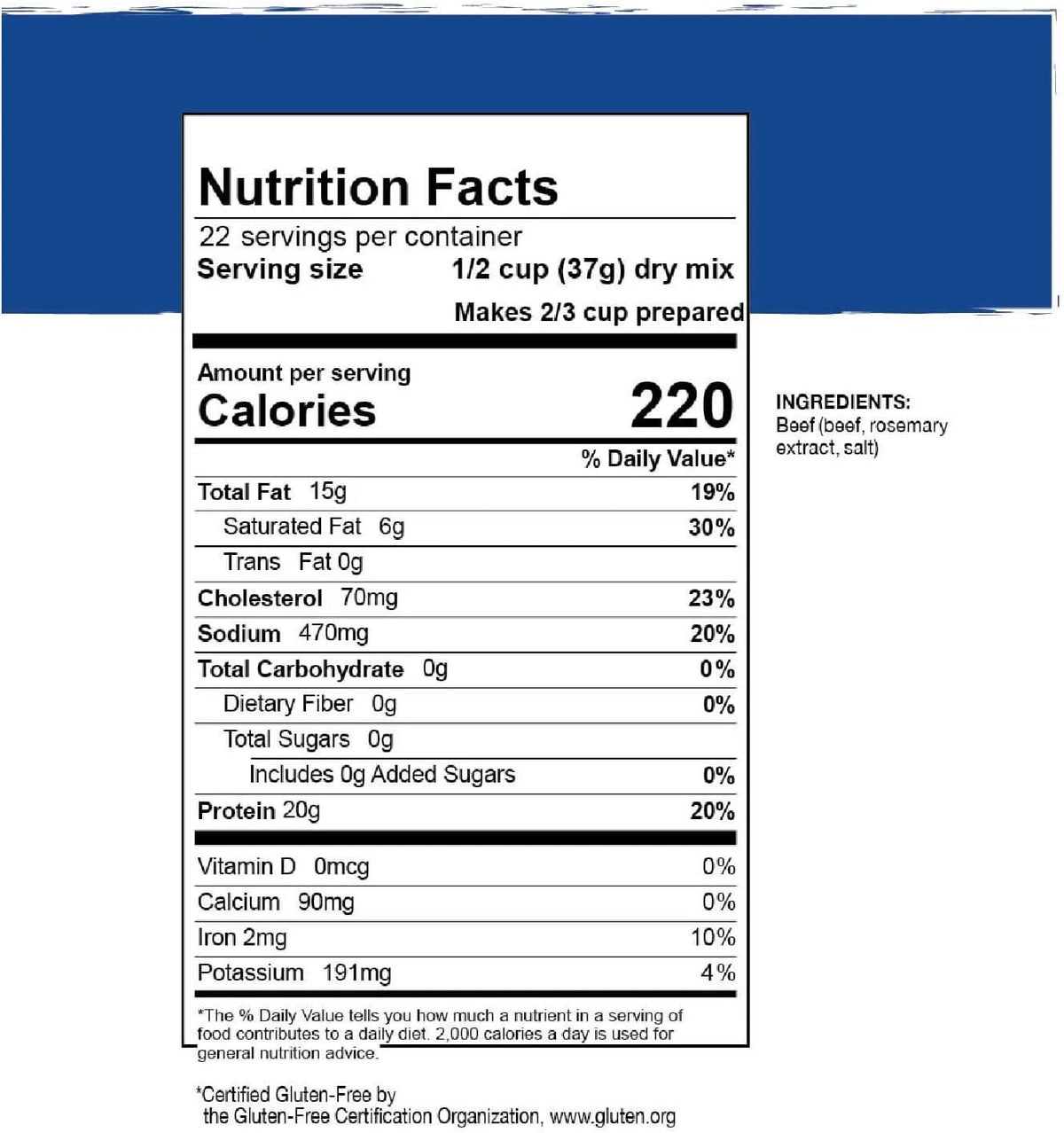 28.2oz Freeze-Dried Ground Beef for Emergency & Camping Meals