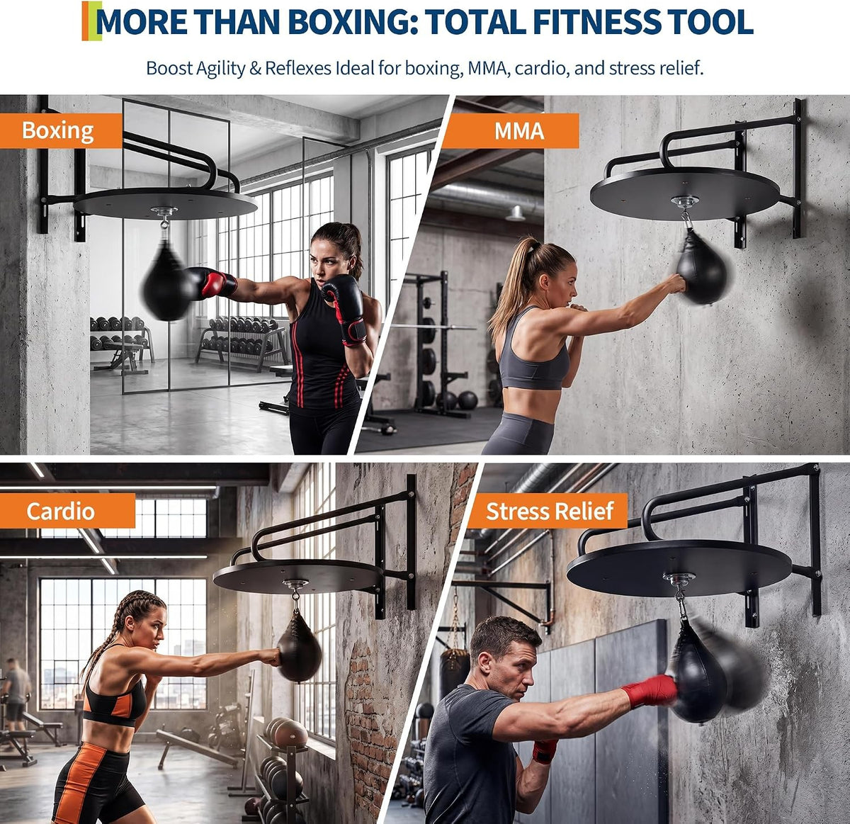 Speed Bag Platform Boxing Reflex Training Equipment with Punching Ball