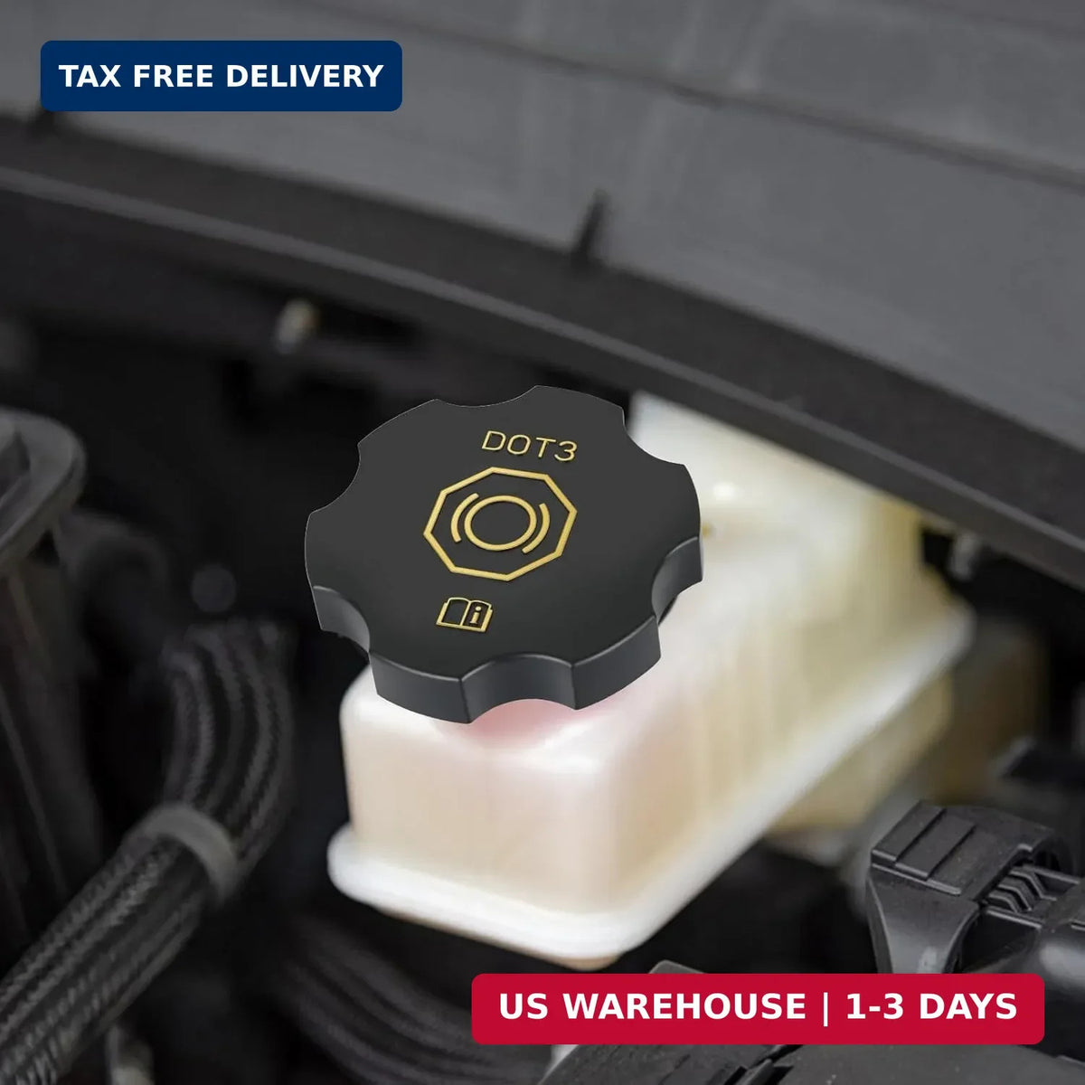 Brake Fluid Cap Replacement for GMC, Chevrolet, Cadillac | DOT3 Master Cylinder Cover