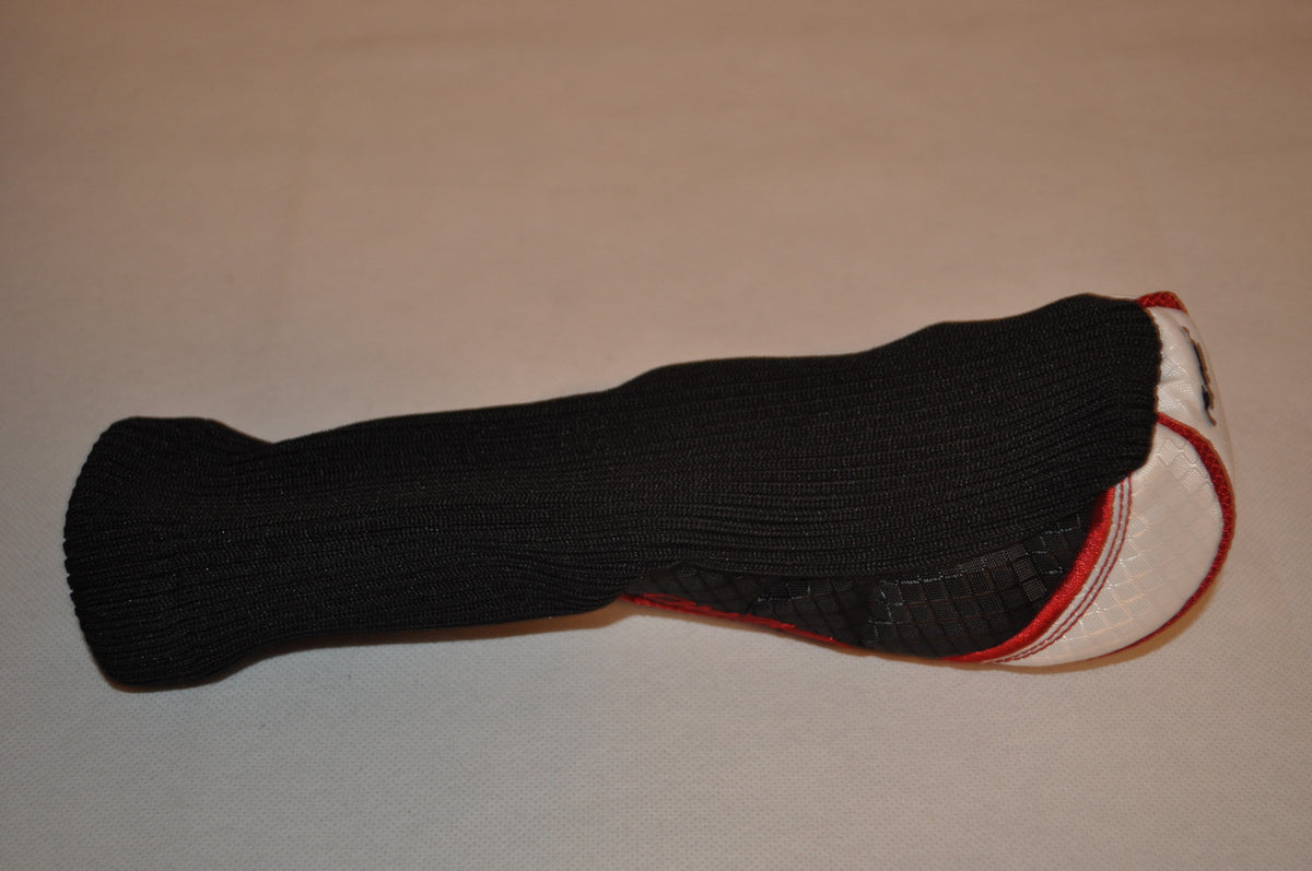 Golf Head Cover for Hybrid Clubs - White Red Protective Cover