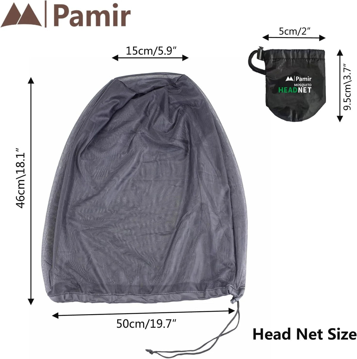 Mosquito Head Net Mesh Bug Cover for Head - Fits Over Hats, Breathable Insect Shield