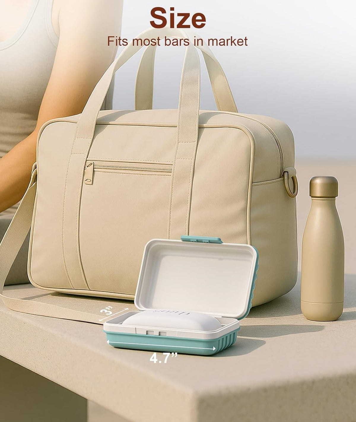 Leakproof Travel Soap Holder Case with Lid - Portable Camping & Gym Blue