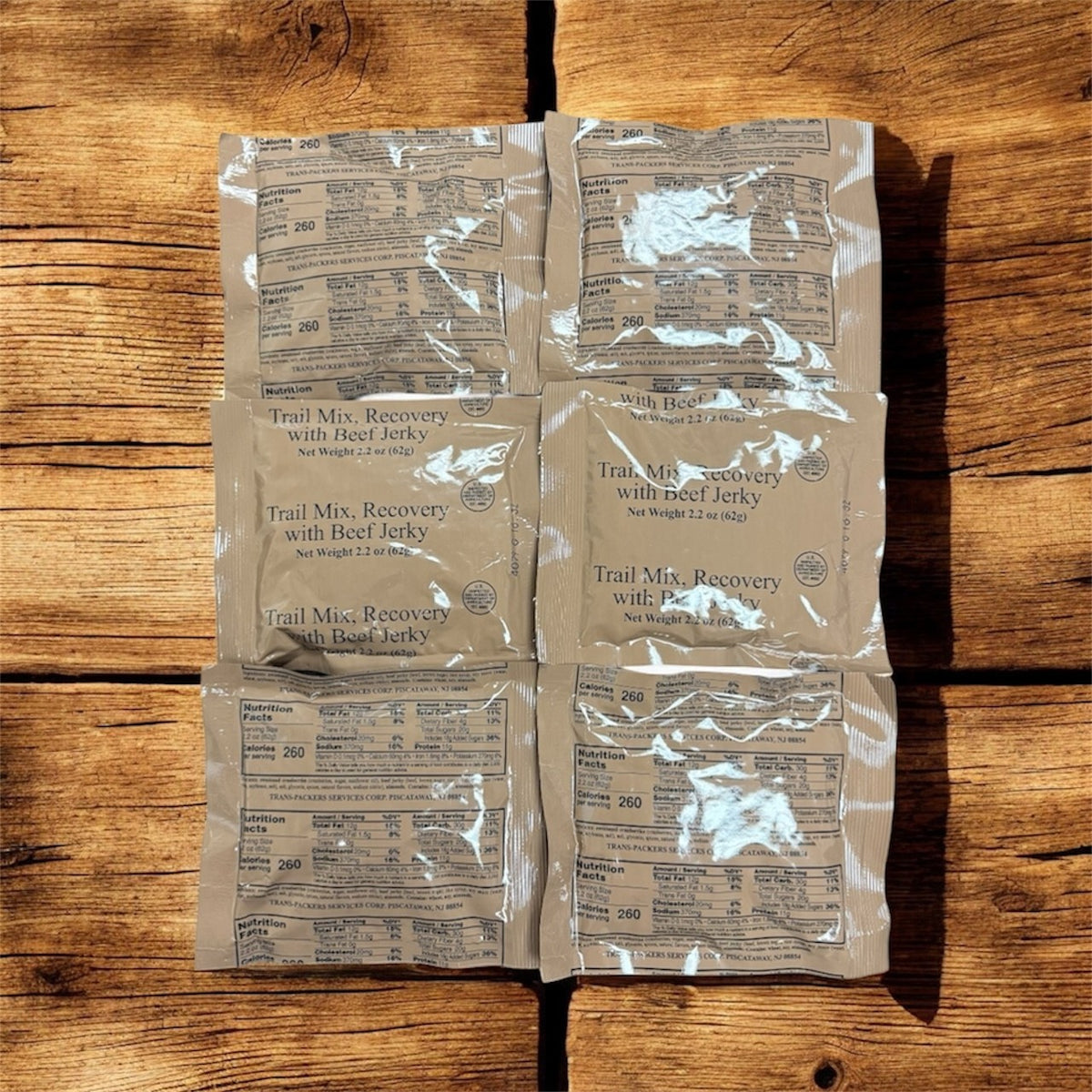 Military-Style Recovery Trail Mix with Beef Jerky - 6, 12, 60, 100 Pack