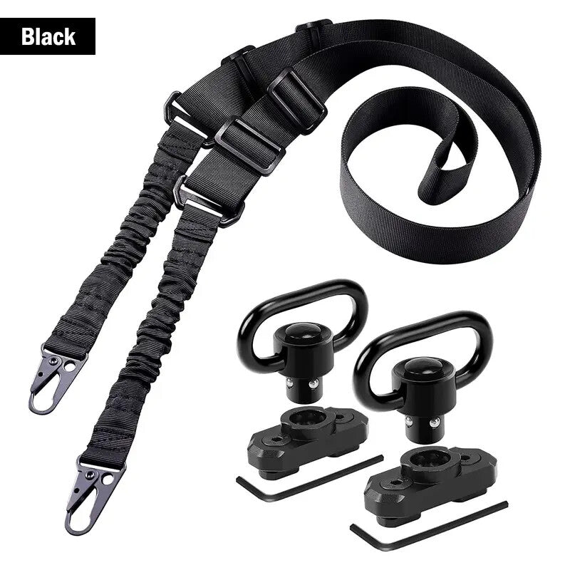 2 Point Rifle Sling with Quick-Detach QD Swivels & Mounts