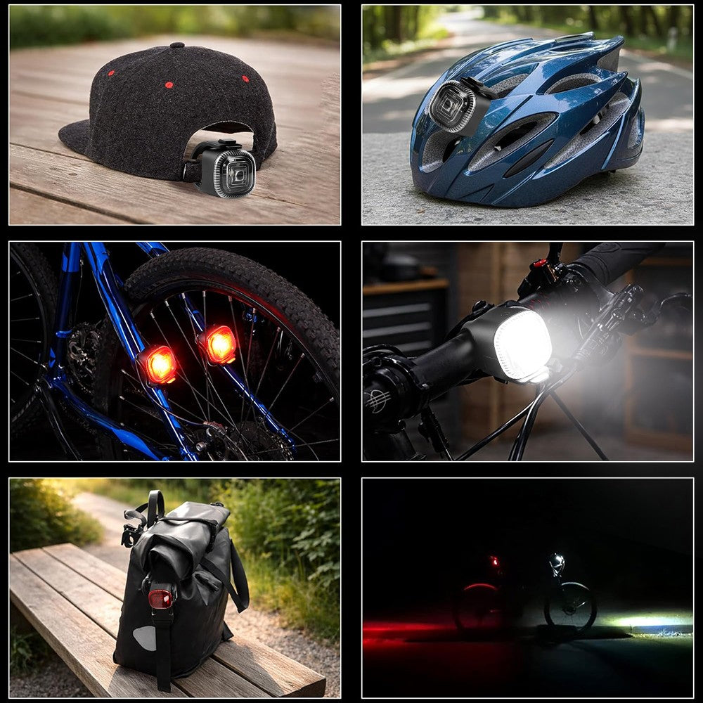Rechargeable USB Bike Lights Set - Front and Rear LED Safety Kit