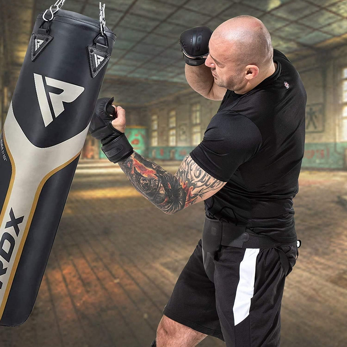 MMA Sparring Gloves Open Palm Kickboxing Muay Thai Leather Training Gear