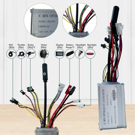 Electric Bicycle Motor Controller 36V/48V 15A 250W Brushless JN Controller
