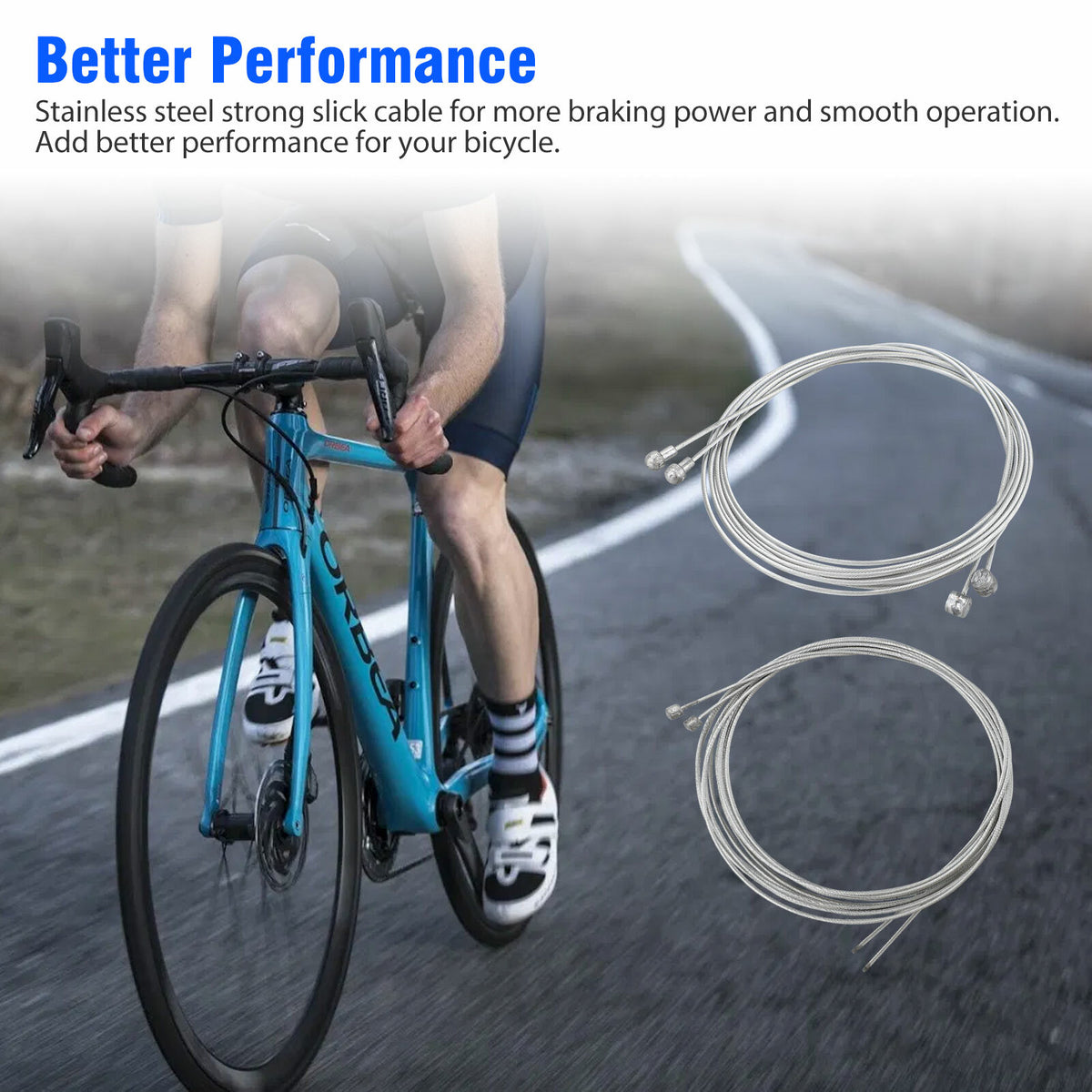 Bike Brake and Gear Cable Set - 23-Piece Mountain Bicycle Replacement Kit