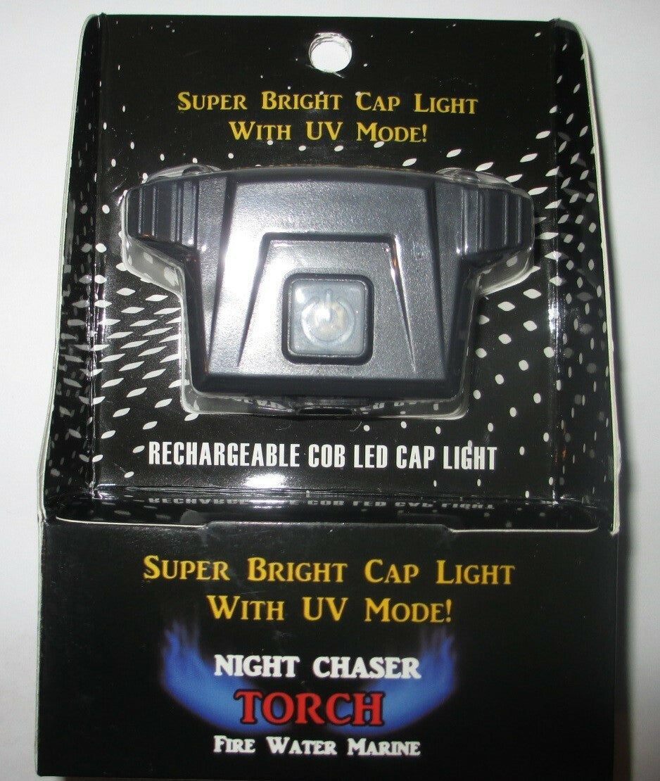 Rechargeable COB LED Cap Light with UV Black Light for Fishing, Waterproof & Adjustable
