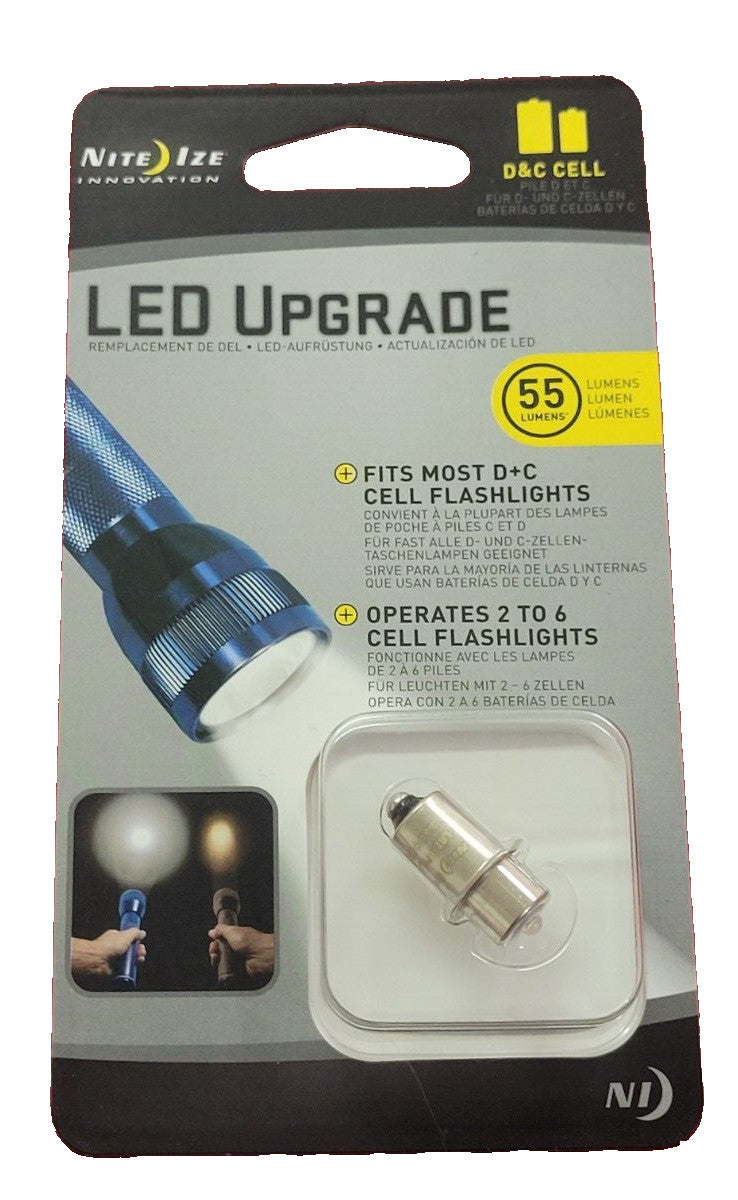 LED Bulb Upgrade for C & D Cell Flashlights - Up to 6 Cell Bayonet Base