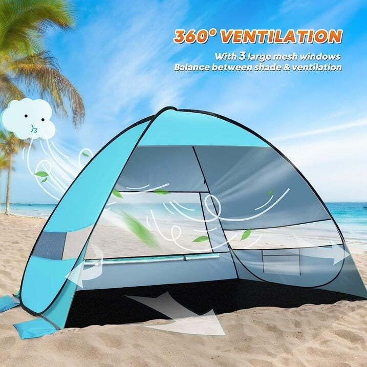 Portable Pop Up Beach Tent Sun Shade Shelter with Carry Bag UV Protection