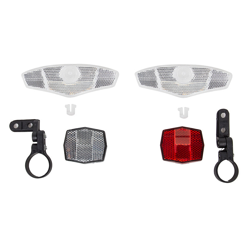 Bike Reflector Set with Brackets - 4-Way Bicycle Safety Reflectors Kit