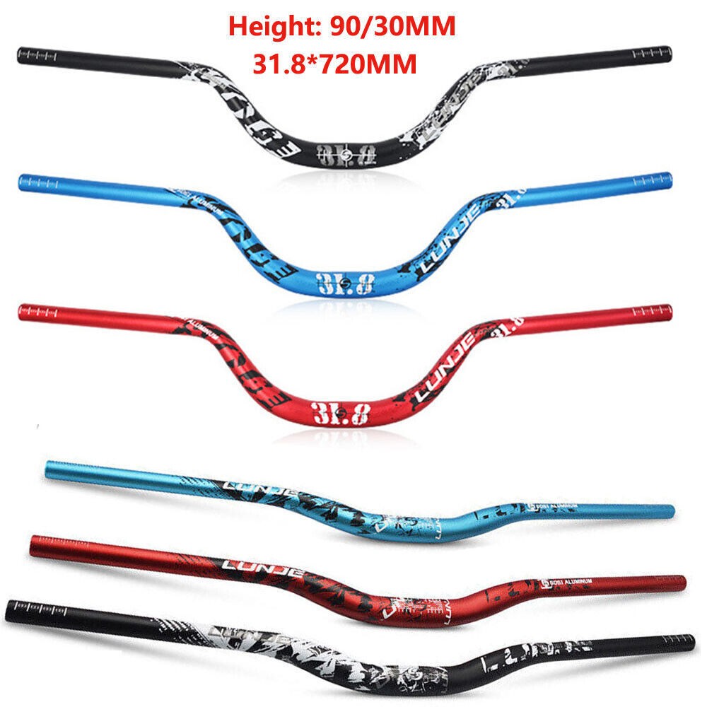 Mountain Bike Handlebar 31.8mm Aluminium Alloy 720mm Rise 30/90mm - Unbranded