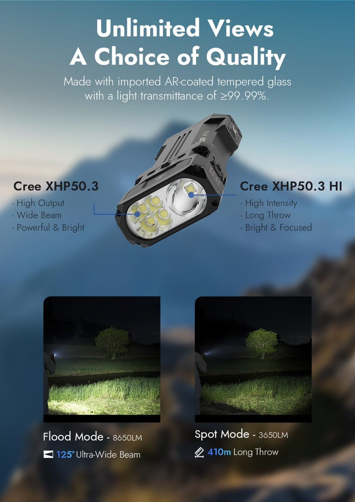 Rechargeable Tactical Flashlight - High Lumens Compact LED with USB-C