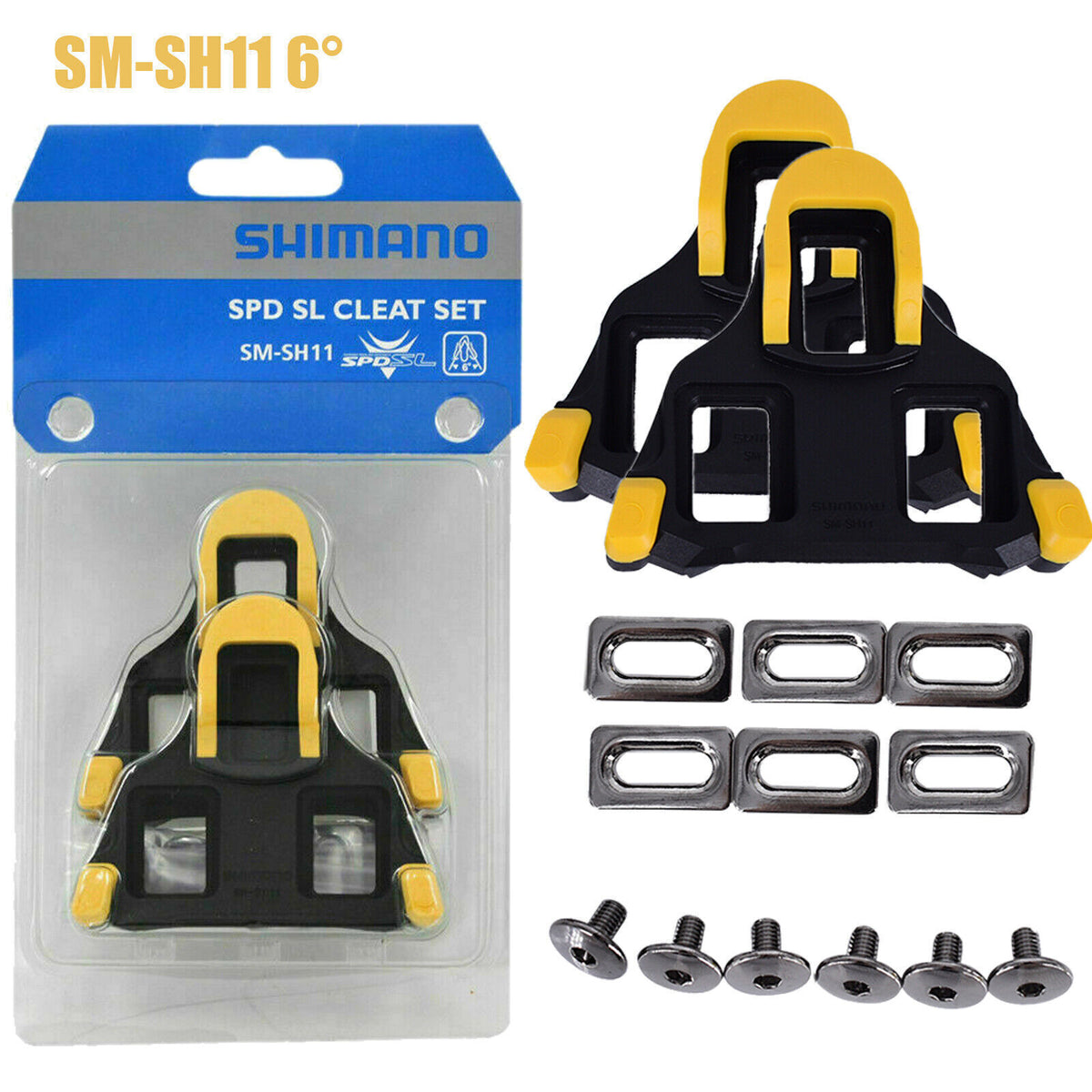 Shimano SPD-SL Road Bike Cleats Set - 6°, 2°, 0° Float Options