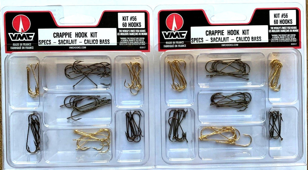 Crappie Fishing Hook Kit - 120 Gold & Bronze Aberdeen Hooks, 2-Pack