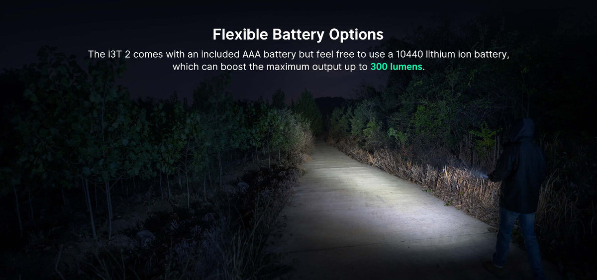 LED EDC Flashlight with Dual-Output Tail Switch - 200/300 Lumens, Compact
