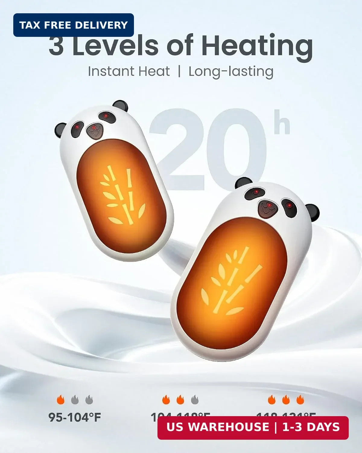 Rechargeable Hand Warmers 2 Pack, 6000mAh Portable Electric Hand Heaters