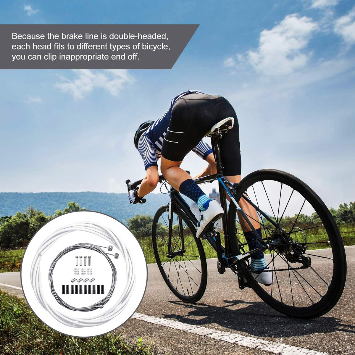 Universal Bicycle Brake and Gear Cable Kit - Durable Stainless Steel & PVC