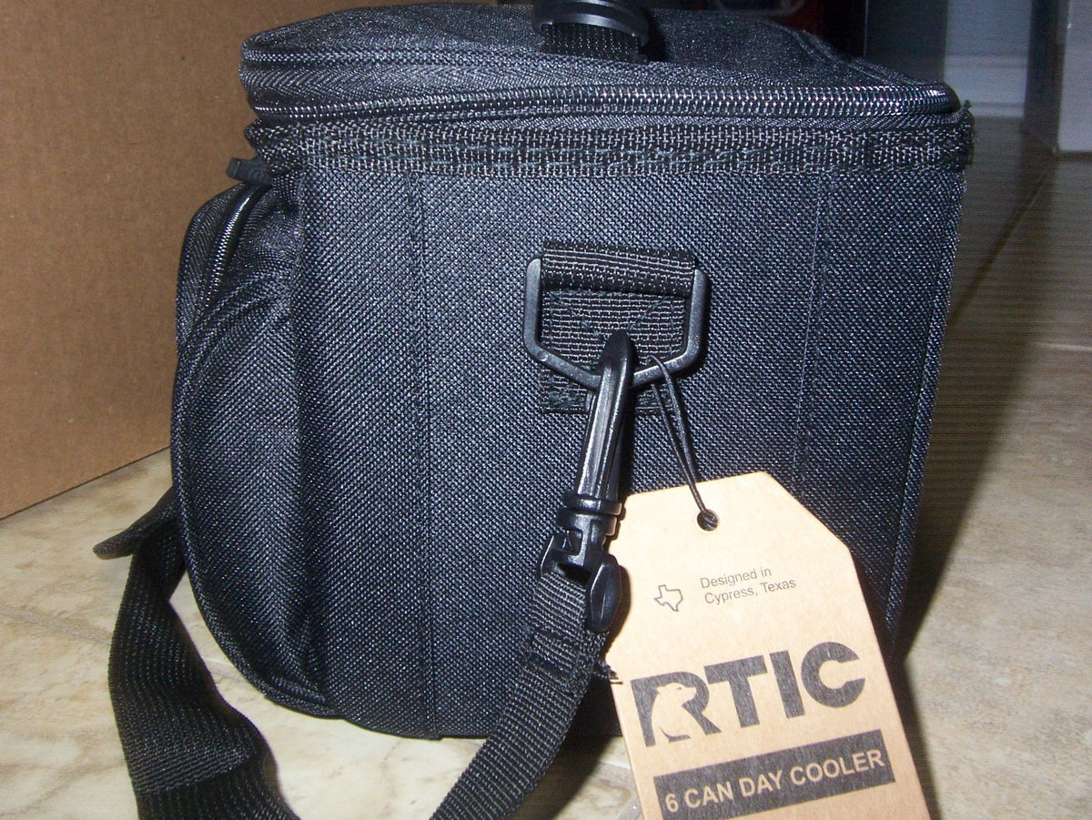 RTIC 6 Can Soft Cooler Lunch Box - 24 Hours Cold, Black with Strap