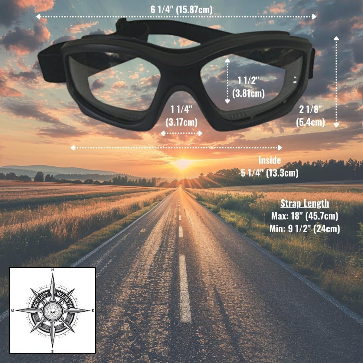 Photochromic Motorcycle Goggles Heavy Duty Polyurethane Frame Scratch Resistant