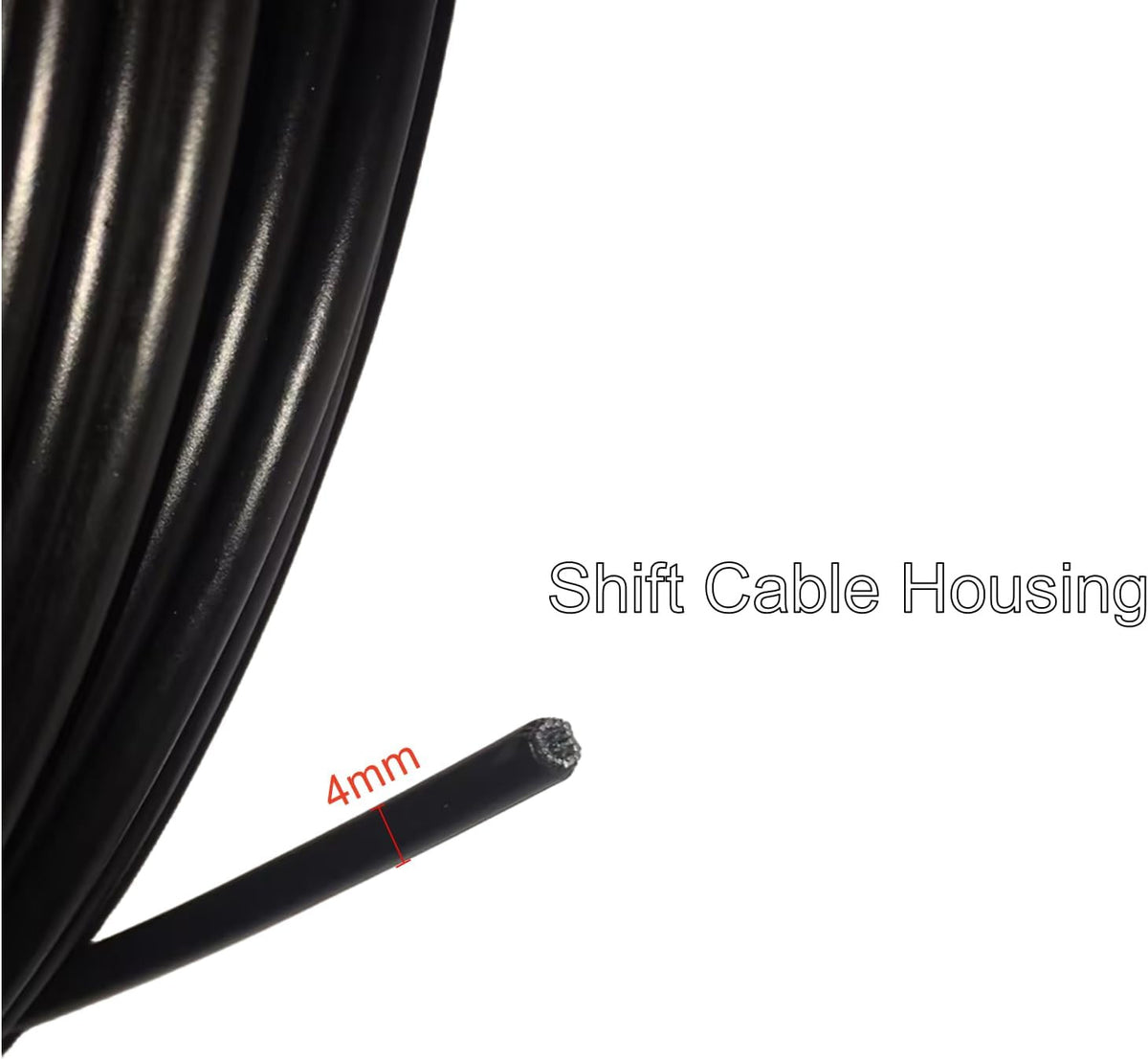4mm X 50ft Bicycle Shift Cable Housing with End Caps for MTB Road Bike