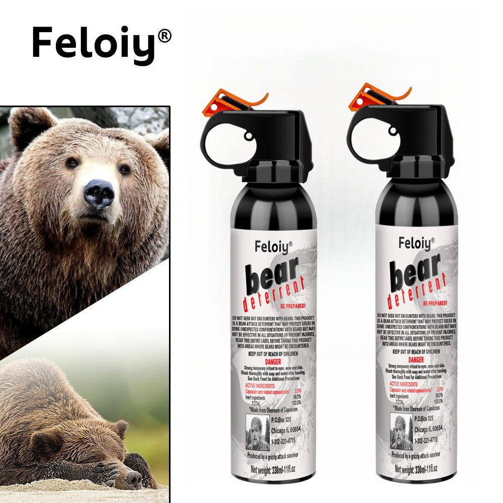 2 Pack Bear Spray Repellent 11oz Powerful Wildlife Deterrent Non-Lethal