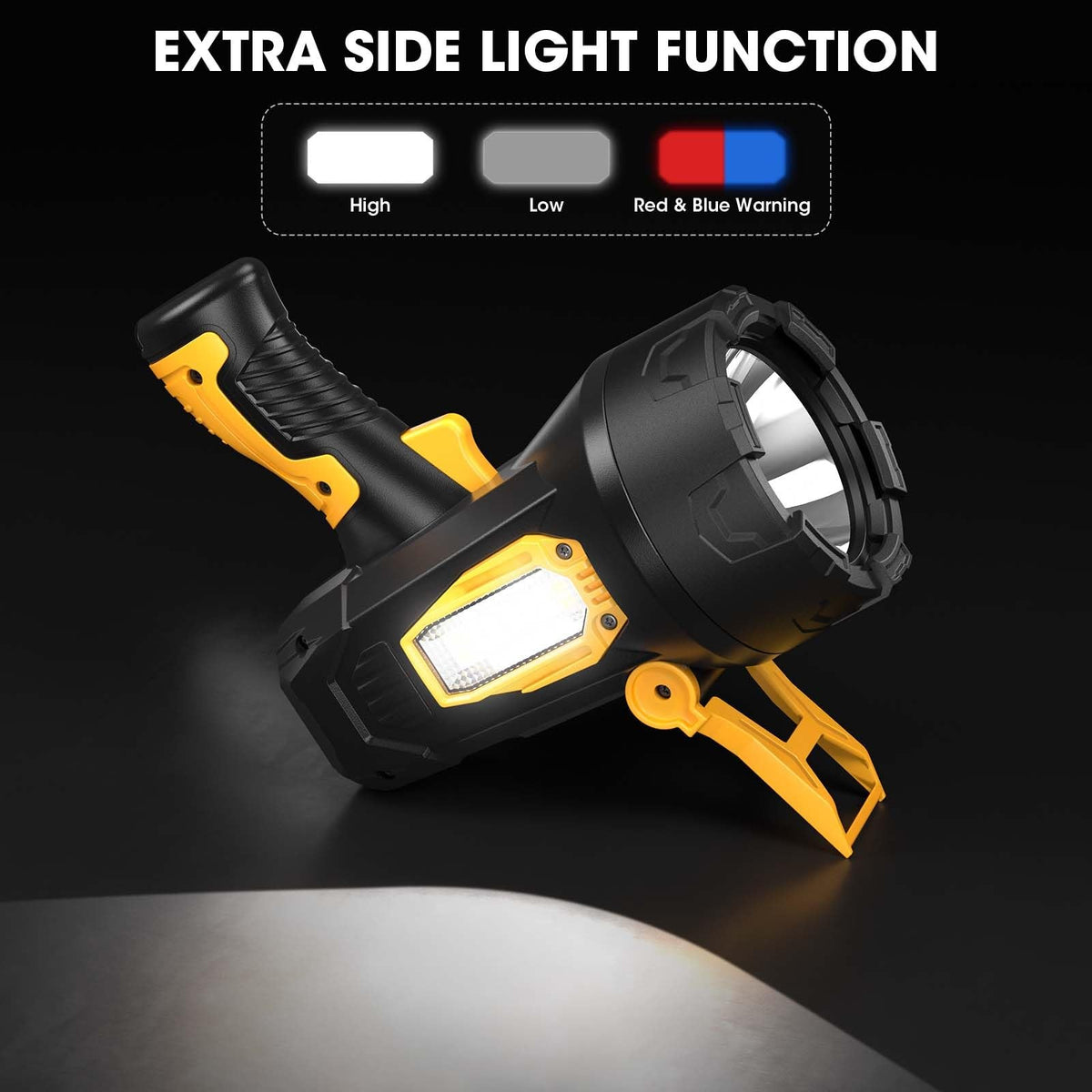 Rechargeable 2,000,000 Lumens LED Spotlight for Camping and Outdoor Use