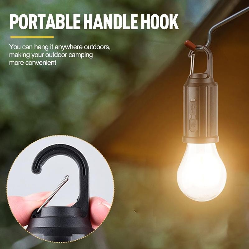 Solar LED Camping Light - Rechargeable Waterproof Hook Lantern for Hiking Emergency