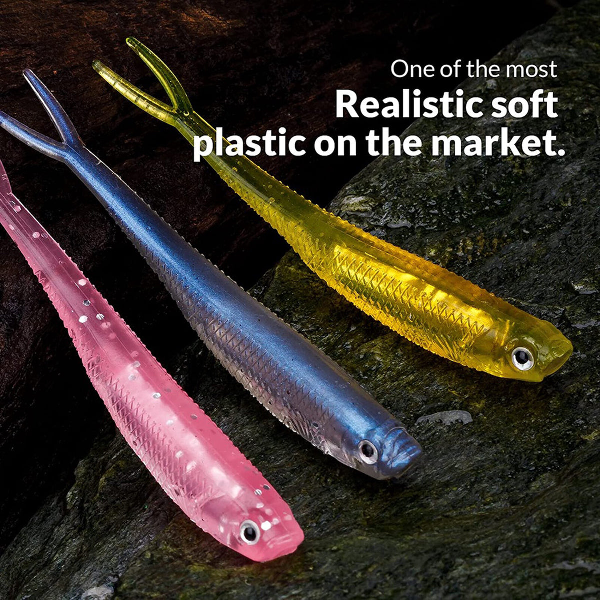 6Pcs Soft Swimbait Fishing Lures - Realistic Jerk Shad Minnow Drop Shot Baits