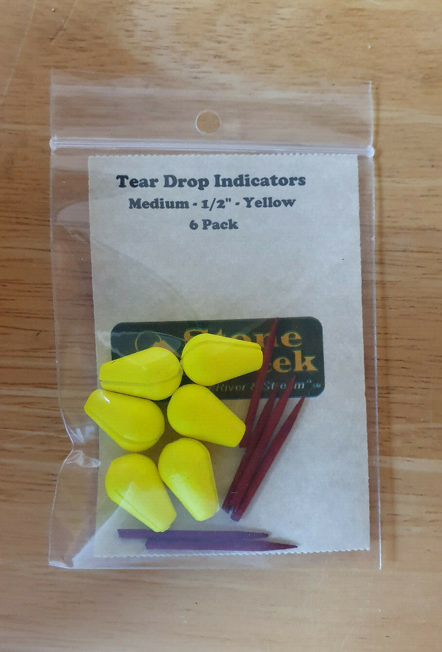 Small 3/8 Inch Yellow Tear Drop Fly Fishing Strike Indicators - Pack of 3