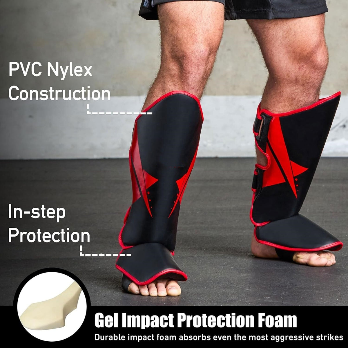 MMA Shin Guards Kickboxing Leg Protectors for Training & Sparring