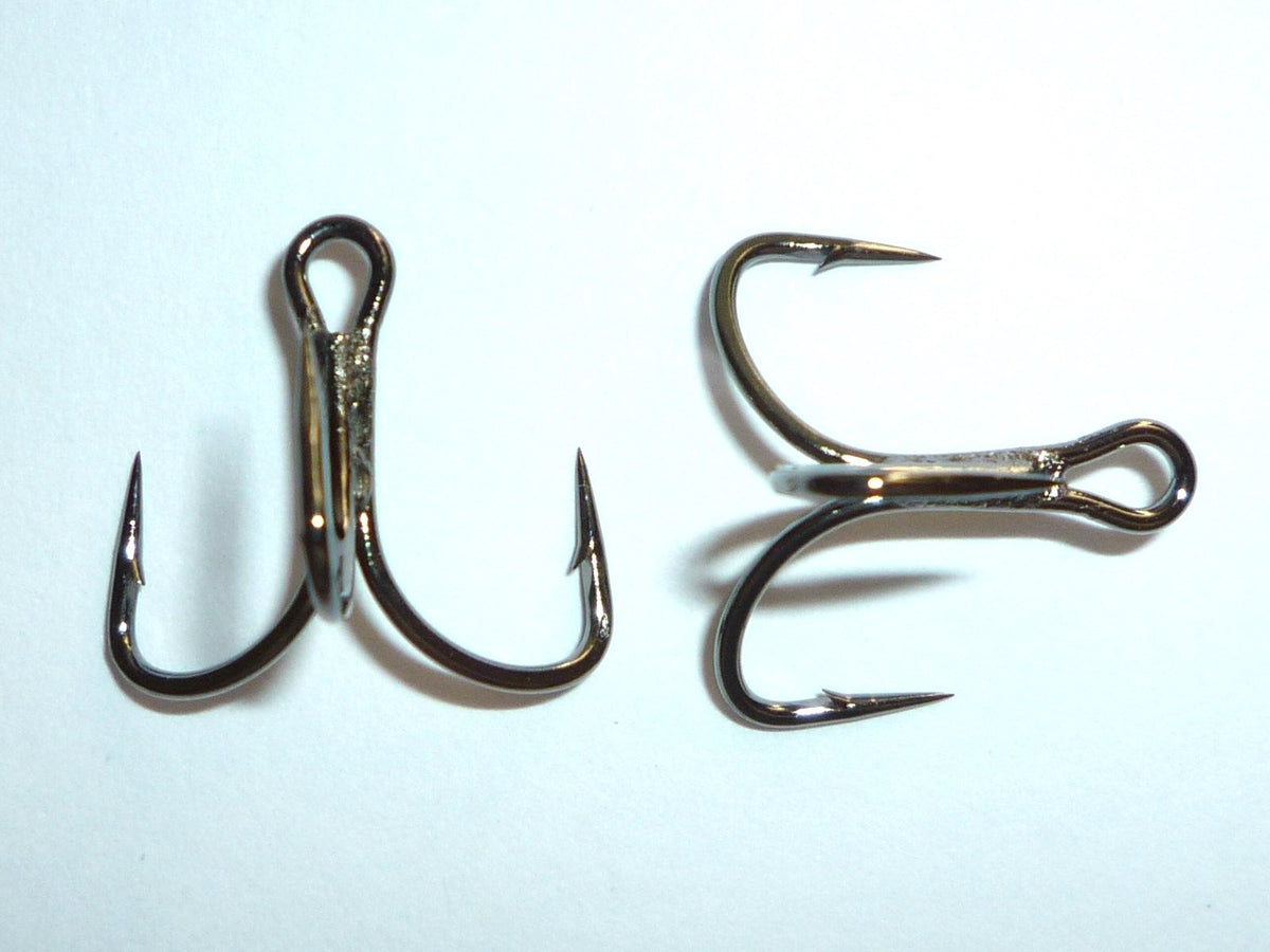 Mustad KVD-Elite TG76NP-BN Short-Shank 1X Triple-Grip Treble Hooks - Size 8, Black-Nickel