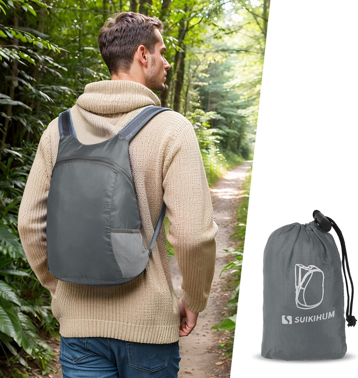 Ultra Lightweight Foldable Hiking Backpack 20L Water-Resistant Daypack