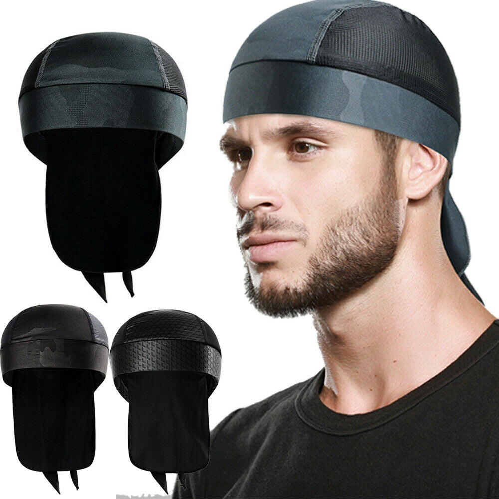 Breathable Skull Cap Do Rags for Men 3-Pack - Moisture-Wicking Headwear