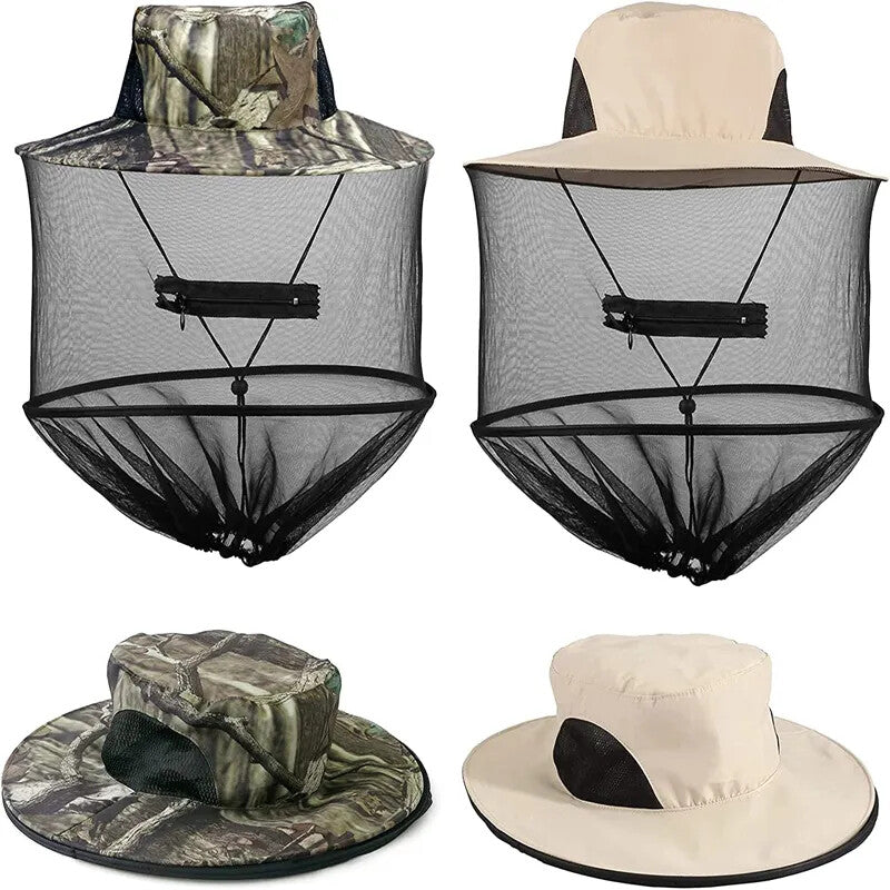 Mosquito Head Net Hat with Sun Protection for Outdoor Activities