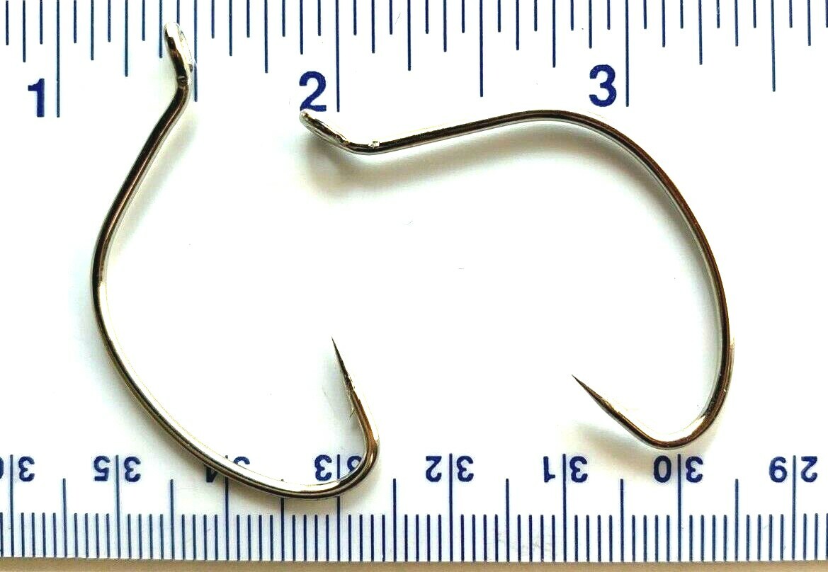 Nickel Wide Gap Kahle Fish Hooks Size 3/0 - 100 Pack for Anglers