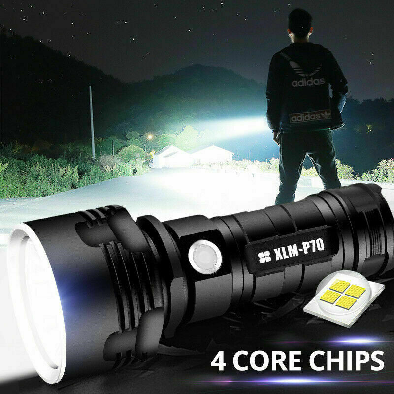 Super-Bright LED Tactical Flashlight with Battery and USB Charger
