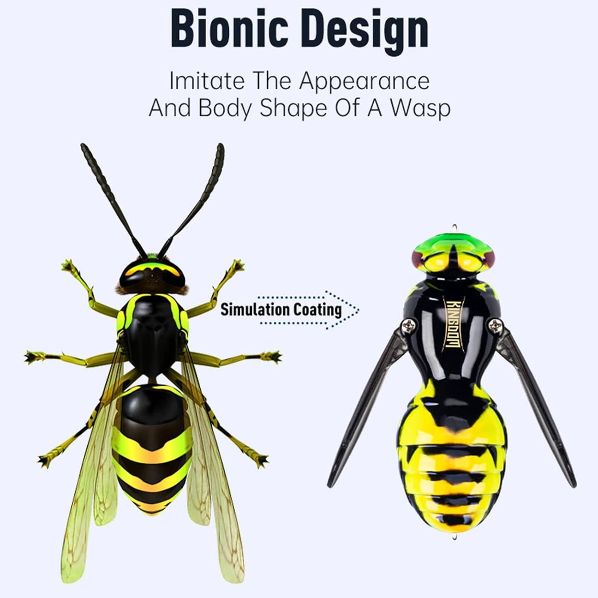 Floating Wasp Design Fishing Lure for Bass Saltwater Freshwater Casting