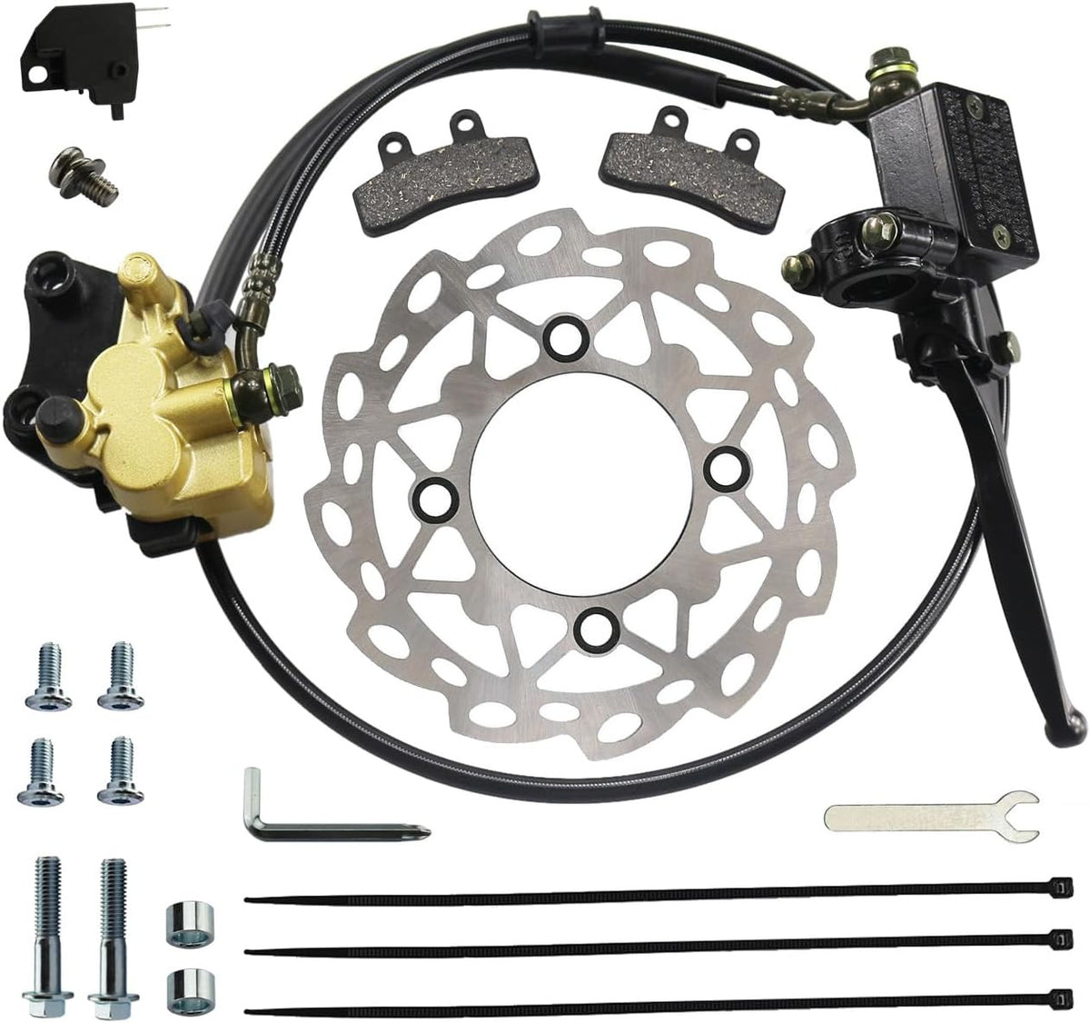 190mm Hydraulic Disc Brake Rotor with Caliper & Master Cylinder for ATV Dirt Bike