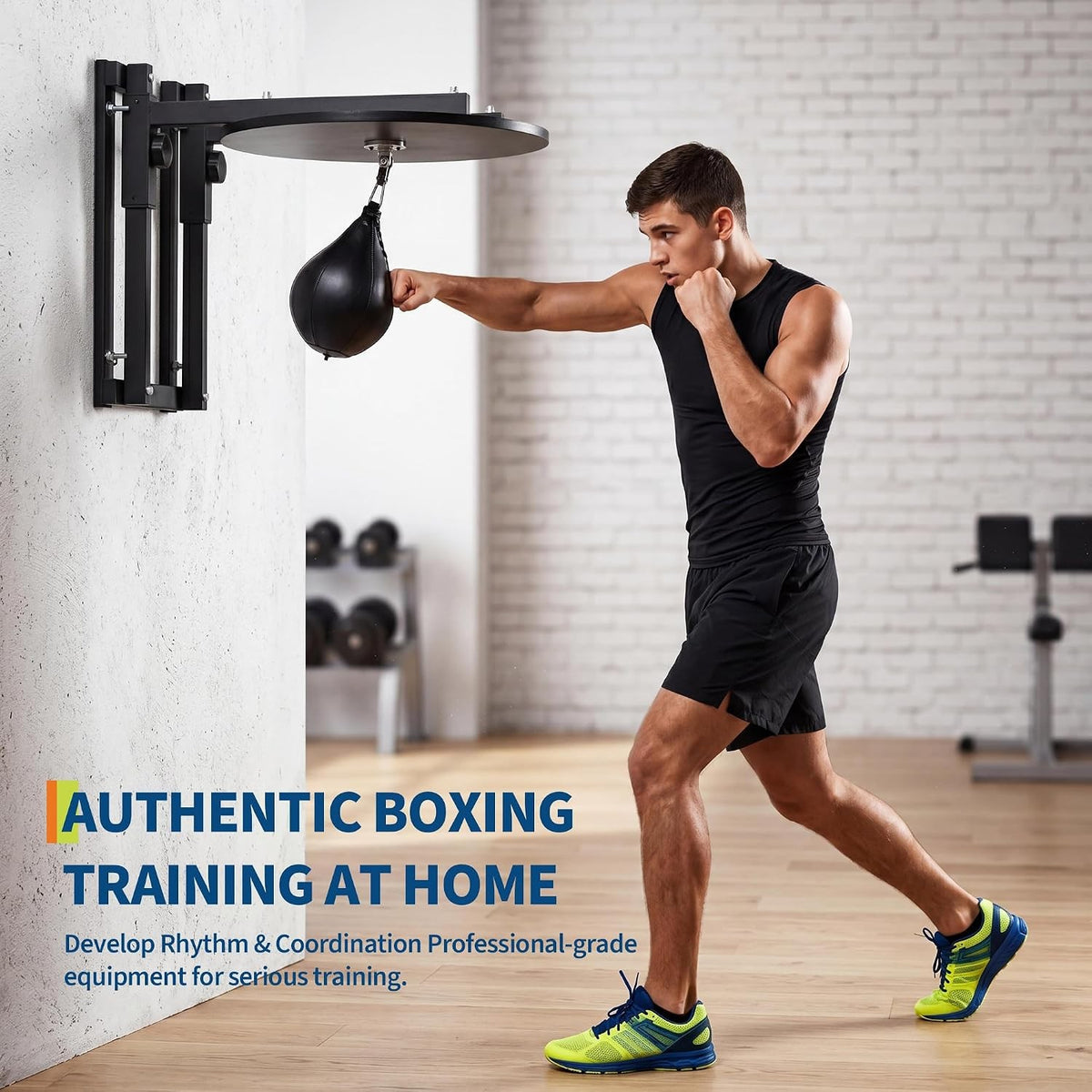 24-Inch Speed Bag Platform Kit with 360° Swivel Wall Mount Boxing Stand