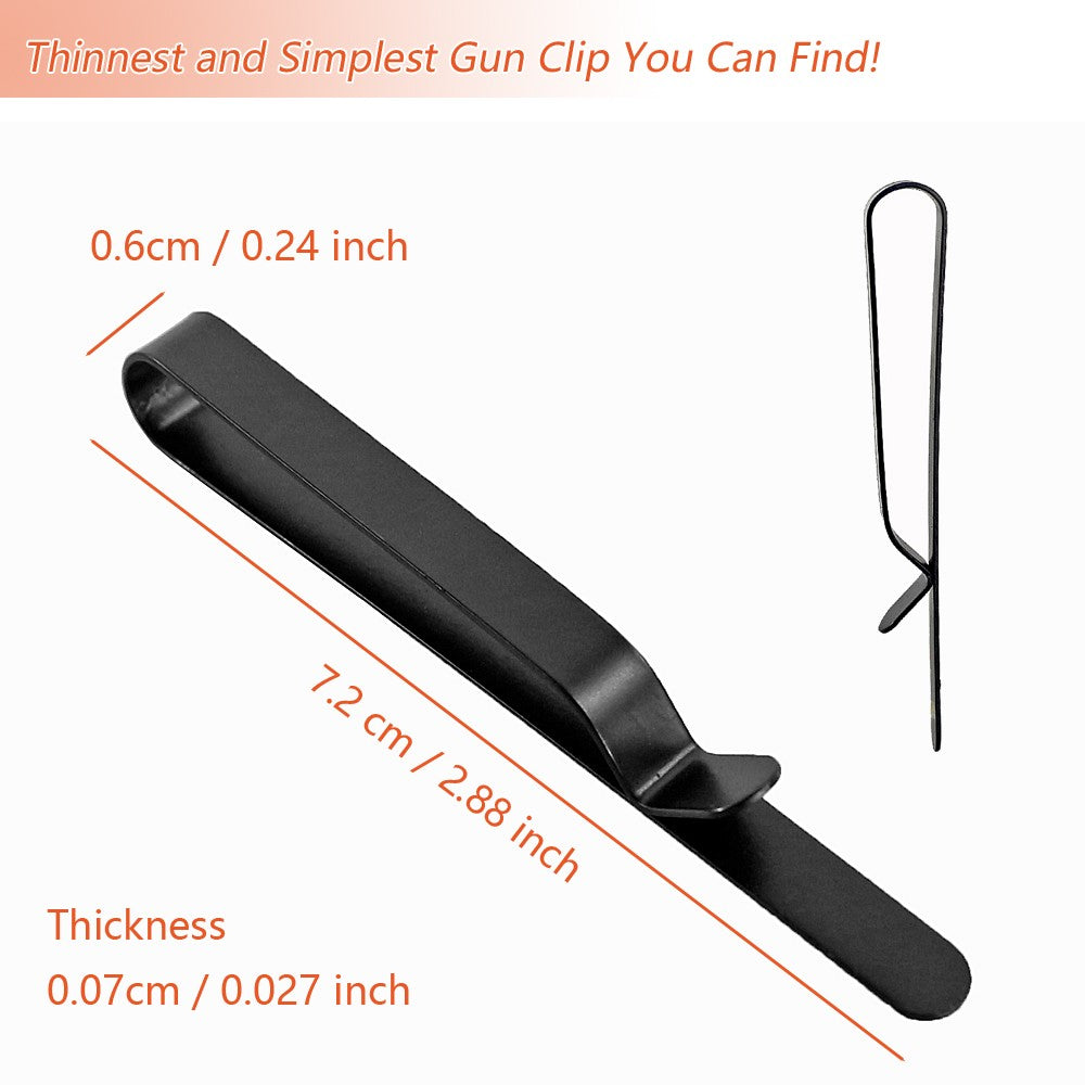 Concealed Carry Gun Belt Clip - Low Profile Slim IWB Holster for Tactical Use