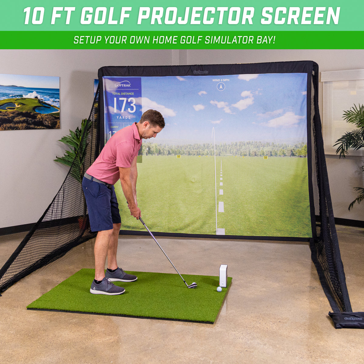 10ft Golf Simulator Impact Screen for Home & Professional Use