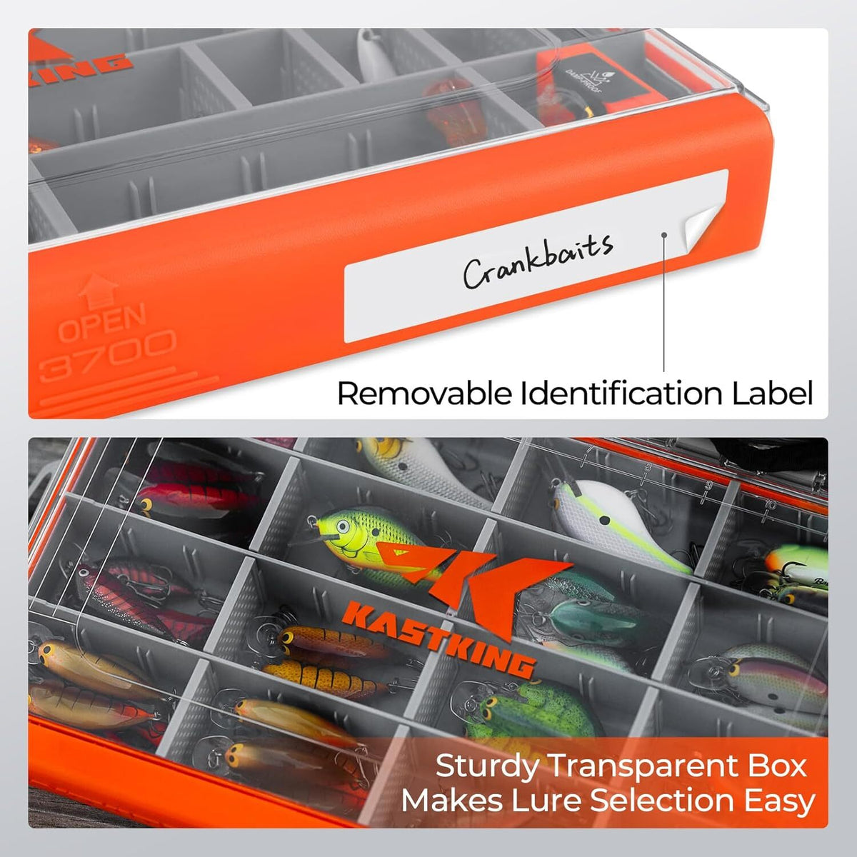 Waterproof Tackle Box with Adjustable Dividers - Multiple Sizes & Packs