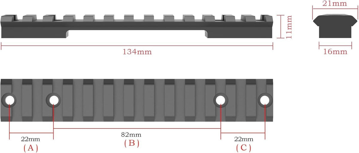 Tikka T3X Scope Base Mount - Aluminum Rail for Hunting & Shooting