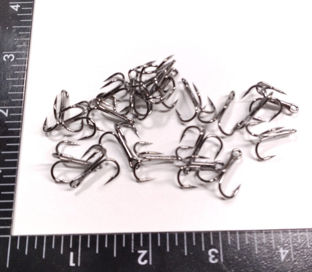 25 Count Treble Hooks Black Nickel Sharp Fishing Tackle