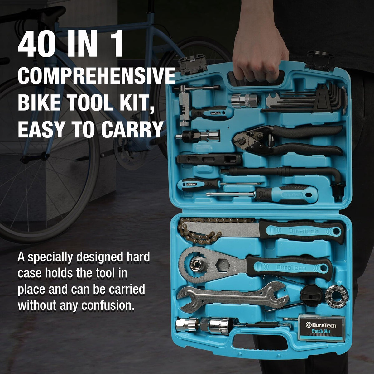 40-Piece Bike Repair Kit with Tools & Case for Bicycle Maintenance